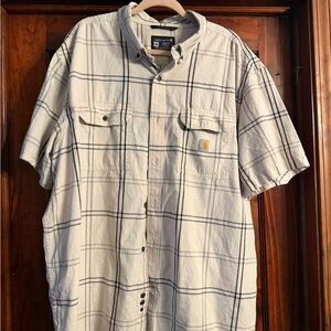 Carhartt Men's White and Black Plaid Shirt